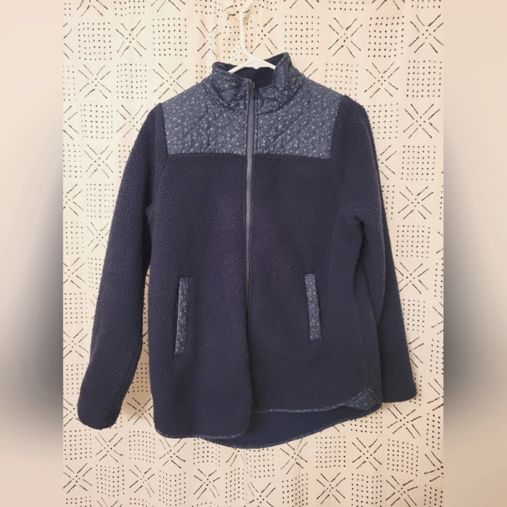 Madewell - Floral Navy Blue Fleece Jacket